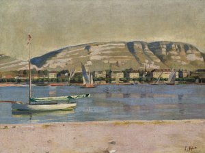 Genève havn og Saleve av Ferdinand Hodler