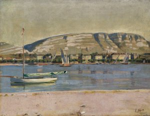 Genève havn og Saleve, 1878 av Ferdinand Hodler