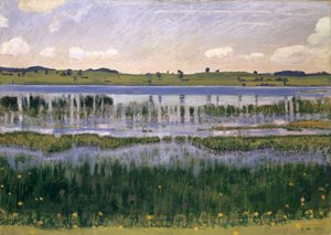 Burgäschi-sjøen nær Langenthal, rundt 1901. av Ferdinand Hodler