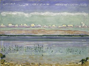 Genfersjøen med Jura Hills, 1911 av Ferdinand Hodler