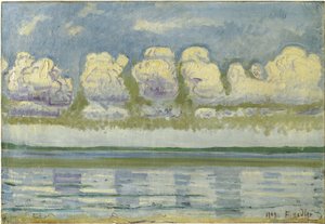 Genfersjøen med den sveitsiske Jura, 1909 av Ferdinand Hodler