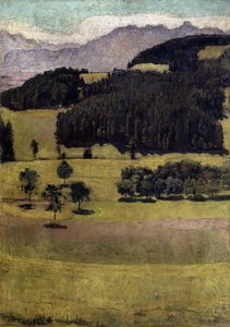 Landskap, Oaks at Stockhorn, 1898 av Ferdinand Hodler