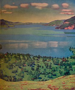 The Lake of Thun, fra Leissigen, c1910. av Ferdinand Hodler