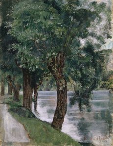 Piletrær ved Rhone, ca. 1885 av Ferdinand Hodler