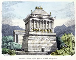 Mausoleumet til Halikarnassus, fra en serie av "Seven Wonders of the Ancient World" publisert i "Munchener Bilderbogen". 1886 (fargegravering)