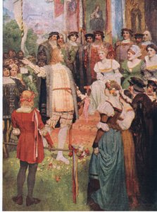 Walter begynte sin sang, illustrasjon fra The Stories of Wagner