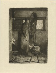 Spinster på jobb På jobb (tittel på objekt)