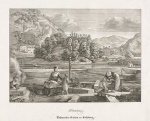 Syv utsikter i Salzburg og Berchtesgaden: Mandag: Rosenecker Garden Salzburg, 1823.