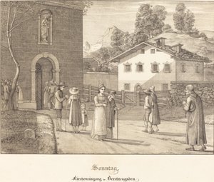 Søndag - Går til kirken nær Berchtesgaden