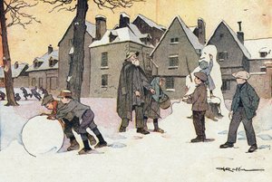 Snow, i barndommens bildebok, ca. 1900 (gravering) av Ferdinand Raffin