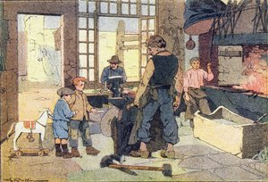 Smeden, i Imagier de l'enfance, ca. 1900 (gravering)