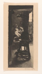 I billedhuggerens atelier (originaltittel på objektet) av Ferdinand Schmutzer (signed by artist)