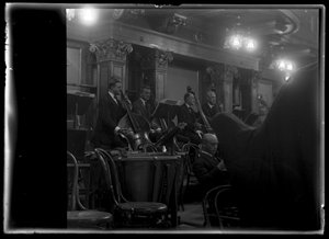 Bassist i det wienske medlemmet av et filharmonisk orkester av Ferdinand Schmutzer