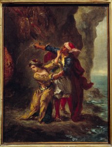 Abydos forlovede. (The Bride of Abydos) Illustrasjon av George Gordon Byrons bok kjent som Lord Byron (1788-1824) "The Bride of Abydos", sang II Strophe XXIII. Maleri av Eugene Delacroix (1798-1863) av Ferdinand Victor Eugene Delacroix