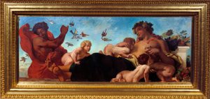 Landbruk En mor som ammer barna sine. Maleri av Eugene Delacroix (1798-1863) av Ferdinand Victor Eugene Delacroix