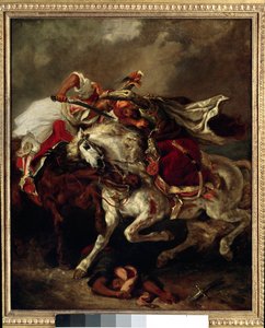 Slaget ved Giaour og Pasha (Marokko) av Ferdinand Victor Eugene Delacroix