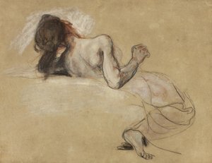 Hukende kvinne, 1827 av Ferdinand Victor Eugene Delacroix