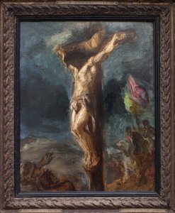 Korsfestelse. Maleri av Eugene Delacroix (1798-1863), olje på tre av Ferdinand Victor Eugene Delacroix