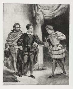 Hamlet: Hamlet og Guildenstern, 1834. av Ferdinand Victor Eugene Delacroix