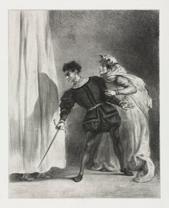 Hamlet: Mordet på Polonius, 1834. av Ferdinand Victor Eugene Delacroix
