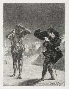 Hamlet: Fantomet på terrassen, 1843. av Ferdinand Victor Eugene Delacroix