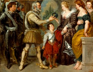 Henri IV overdrar regenten til Marie deMedici (etter Rubens), ca. 1830-4 av Ferdinand Victor Eugene Delacroix