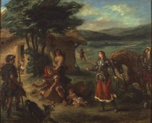 Herminie et les bergers - Erminia and the Shepherds, av Delacroix, Eugene av Ferdinand Victor Eugene Delacroix