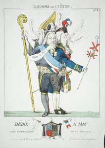 Den sekshodede mannen, pub. 1815 (håndfarget gravering) av Ferdinand Victor Eugene Delacroix
