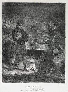 Macbeth Consulting the Witches, 1825. av Ferdinand Victor Eugene Delacroix