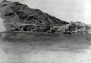 Mers El-Kebir, Algerie (wc på papir) (bw-bilde) av Ferdinand Victor Eugene Delacroix