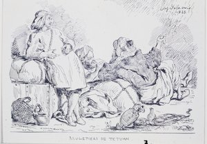 Muldyrførere fra Tetuán, 1833 av Ferdinand Victor Eugene Delacroix