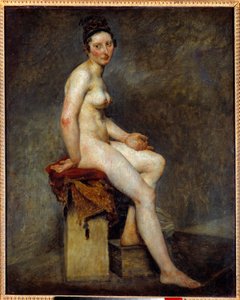 Sitter naken sier frøken Rose. Maleri av Eugene Delacroix (1798-1863)