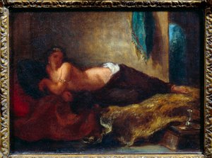 Odalisk. Maleri av Eugene Delacroix (1798-1863) av Ferdinand Victor Eugene Delacroix