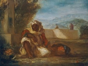 Appelsinselger i Marokko. Rundt 1835 av Ferdinand Victor Eugene Delacroix
