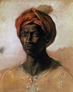 Portrett av en tyrker i en turban, ca. 1826 (pastell på papir)