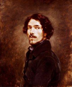 Selvportrett i en alder av 44 Maleri av Eugene Delacroix (1798-1863) 1842 rundt Firenze, Galleria degli Uffizi (Kontorer) av Ferdinand Victor Eugene Delacroix