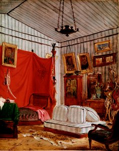 Studie for Interieur med to portretter (maleri, ca. 1834) av Ferdinand Victor Eugene Delacroix