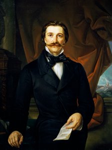 Grev Carlo Coronini av Ferdinando Bassi (1819-1883) av Ferdinando Bassi