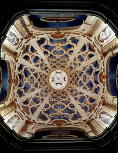 Barokkkunst: Vault of the Church of the Assunta decoree av Ferdinando Maria Galli dit Ferdinando Galli da Bibiena (1657-1743) Sabbioneta Italia