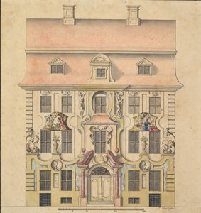 Arkitektonisk design for en fasade, 1739-69. av Ferenc Speth