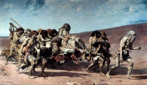 Kain, detalj. Illustrasjon av Victor Hugos roman "The Legend of the Siecles"". Maleri av Fernand Cormon (1845-1924)