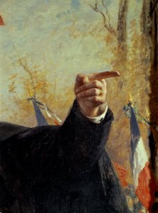 Hånd. Detalj av portrettet av Paul Deroulede (1846-1914), fransk nasjonalistisk militant, peker fingeren). Maleri av Fernand Cormon (1845-1924) av Fernand Cormon