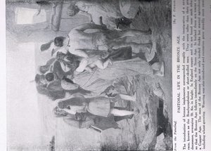 Pastoralt liv i bronsealderen, illustrasjon fra 'Hutchinson's History of the Nations', ca. 1910 av Fernand Cormon