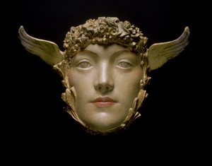 En maske, ca. 1897 (gips) av Fernand Khnopff