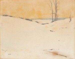 I snøen, ca. 1916 av Fernand Khnopff