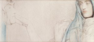 Studie for The Secret, ca. 1902 av Fernand Khnopff
