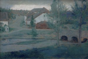 Inngangen til landsbyen, 1885. av Fernand Khnopff