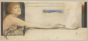 Offeret, 1891 av Fernand Khnopff