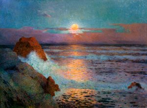 Solnedgang ved havet, 1925