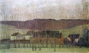 Landskap med bygninger, 1898 av Fernand Maglin